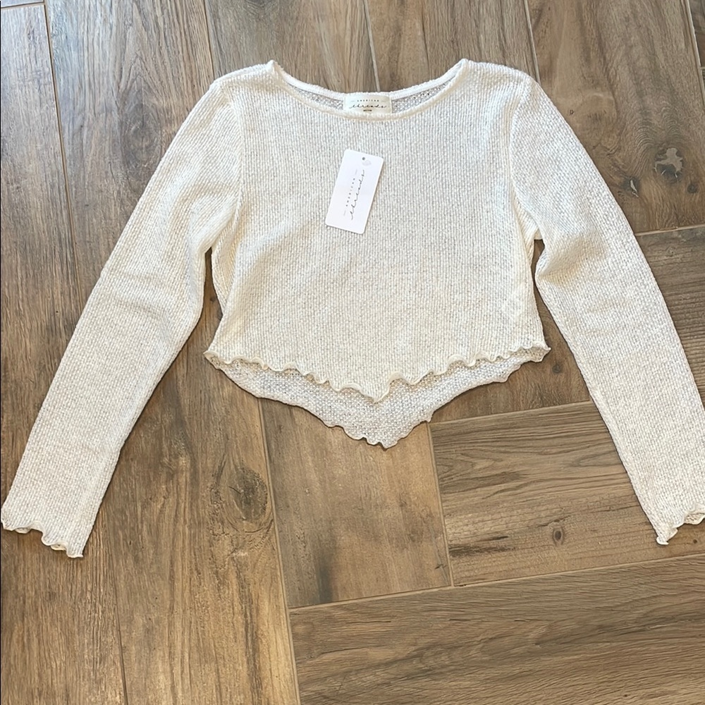 Cream Long Sleeve Women's Top
